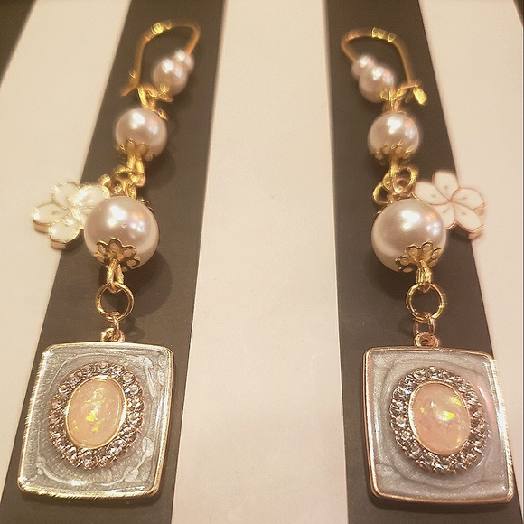 Handmade Cute Charms & Flowers Dangle Earrings - Picture 2 of 5